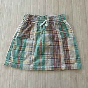 Plaid Skirt with Drawstring Waist